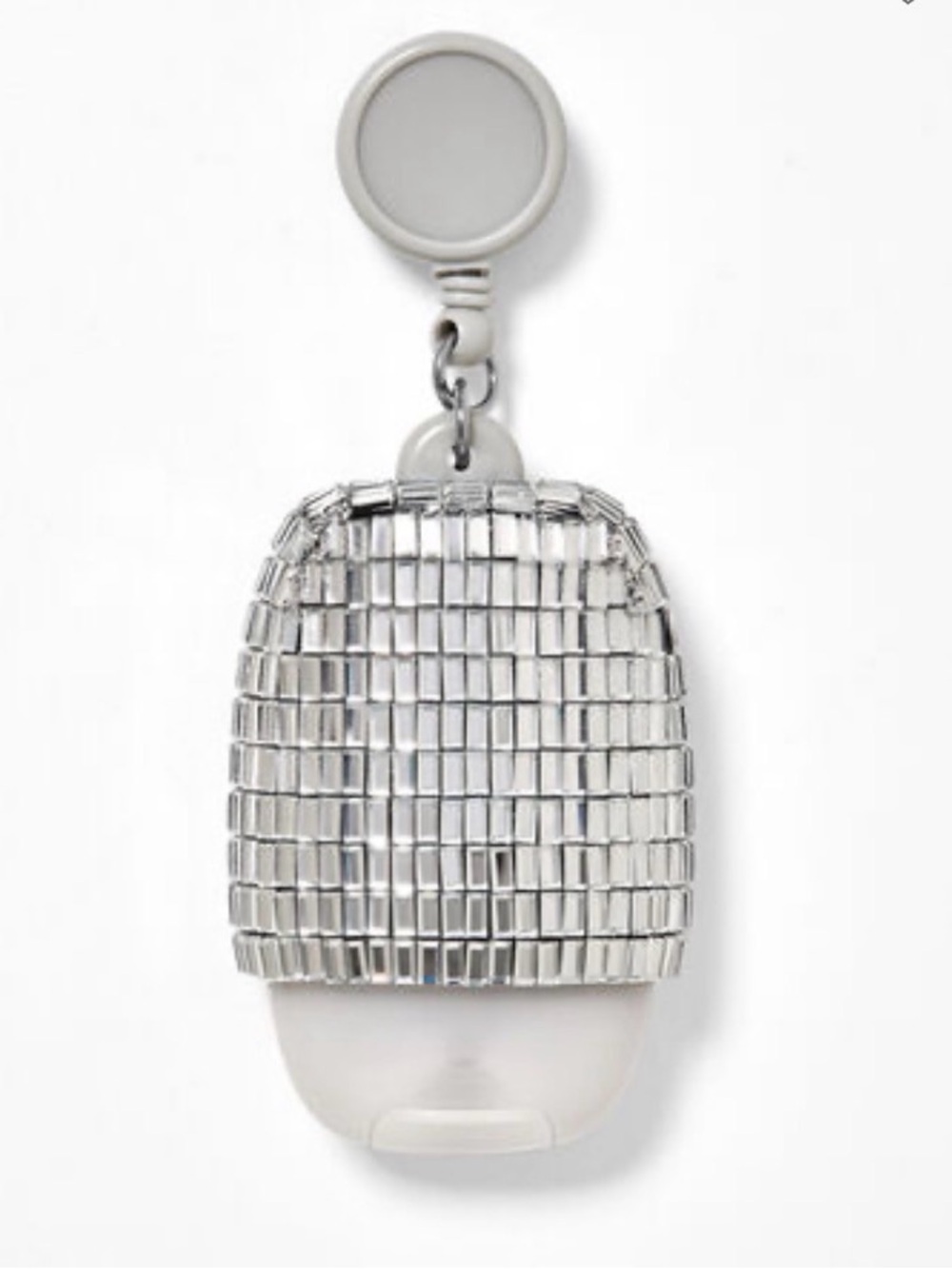 Bath & Body Works Silver Mirrored Sequin Hand Sanitizer Reel NWT